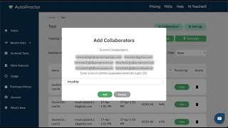 Adding a Collaborator to an AutoProctor Test