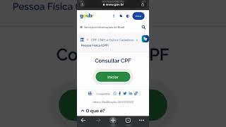 CONSULTAR CPF ONLINE - MUITO FÁCIL #consultacpf #cpf #consultarcpf #shorts