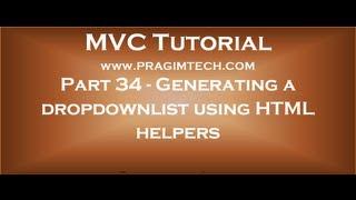 Part 34   Generating a dropdownlist control in mvc using HTML helpers