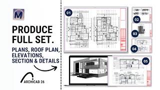 20 x 23m Contemporary House Full Set Of Drawings | ArchiCAD Efficiency