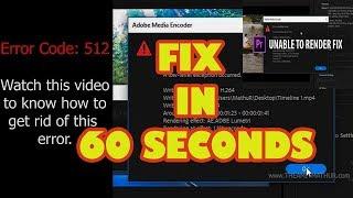 Error Compiling Movie - Render (Error)  FIX in 60 SECONDS in Adobe Premiere Pro cc