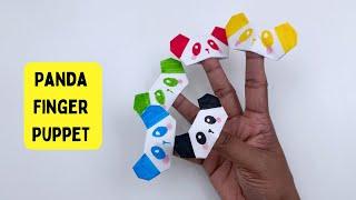 DIY Paper Panda FINGER PUPPET | Origami Panda Pencil Topper | origami Craft / paper Craft For School