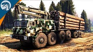 DEADLY MOUNTAIN ROAD CHALLENGE, HUGE LOG HAUL | Spintires Multiplayer Gameplay