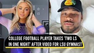 College football player takes 'two Ls in one night' after video for LSU gymnast | Viral Video