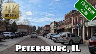 Driving Around Small Town Petersburg, IL in 4k Video