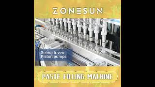 ZONESUN ZS-YT12T-12PX 12 Nozzles Servo Motor Paste Filling Machine With Feeding Pump