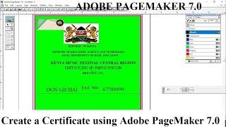 Adobe PageMaker 7 0   How to Create a Certificate  Using Adobe PageMaker