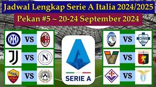 Jadwal Liga Italia Pekan ke 5 - Inter Milan vs AC Milan - Serie A Italia 2024/2025