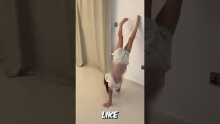 Spinning on a wall gymnastics challenge