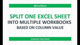 Split Data Into Multiple WORKBOOKS Based On Column value