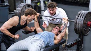 MAXING OUT W/ DAVID LAID | WHO CAN BENCH PRESS MORE??