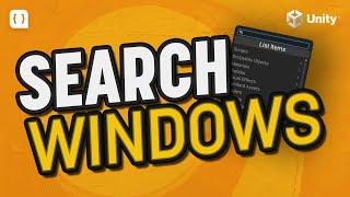 Creating Search Windows in the Unity Editor