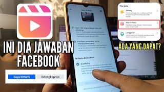 Jawaban facebook setelah mengirim tombol "SAYA TERTARIK" fitur iklan di reels