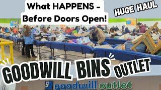 Goodwill Outlet Bins Large Haul - What Happens Before Doors Open - Thrift with Me