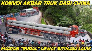 Paling Ramai Dalam Sejarah‼️ Konvoi Akbar 6 Unit Truk Tangguh Dari China Lewat Sitinjau Lauik