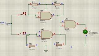 Designing OR Gate using NAND Gates - Gates Designing and Simulating Proteus