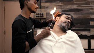 Fire Stick Hair Removal Head Massage by Master Cracker | Indian Massage