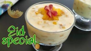 Eid Special // Pineapple Souffle Recipe// No Condensed milk, Cream// Easy Pineapple Dessert//