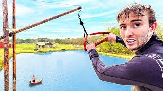 I Built Worlds Biggest BACKYARD Rope Swing!