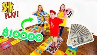 GIANT Board Game Challenge! Winner Gets $10,000 and Treasure Chest