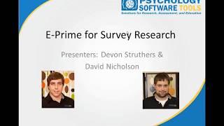 Survey Research: Legacy E-Prime 2.0 Webinar