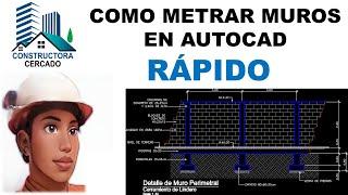 COMO METRAR MUROS EN AUTOCAD / CANTIDAD  DE LADRRILLO