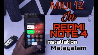 MIUI 12 For Redmi note 4 malayalam installation video