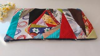 Beautiful patch work with tiny scraps!crazy quilting;crazy patchwork