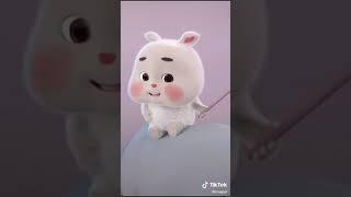 Si Embul Lucu bermain dengan sapi - tiktok compilation with green rabbit