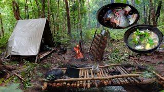 3Day full Solo Camping in the forest for 3 days to find food, រស់រានក្នុងព្រៃ ៣ថ្ងៃរកអាហា