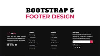 Professional Bootstrap 5 Footer Design | How to create Responsive Footer