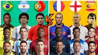 Portugal Argentina Brazil  France England Spain  Trio Comparison 