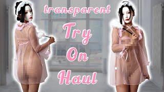 4K | Transparent | Pink Maid Lingerie | Try-On Haul | No Bra | No Panties | Muse Asia | 2024