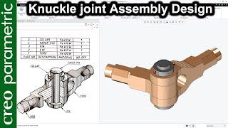 Knuckle joint in Creo Parametric (All parts included)