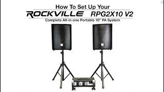 How To Set Up Rockville RPG2X10 Package PA System Mixer/Amp+10" Speakers+Stands+Mics
