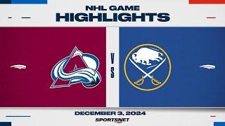 NHL Highlights | Avalanche vs. Sabres - December 3, 2024