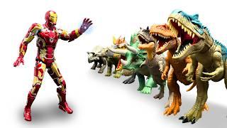 EXTREME Iron Man VS Epic Evolution Dinosaur Collection Comparison | Triceratops, Gryposuchus & More!