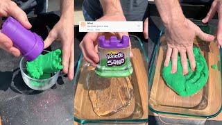 Putting Kinetic Sand in Slime!