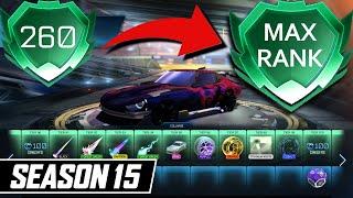 ROCKET PASS SEASON 15: TIERS 260 - MAX. RANK (detailed item showcase)