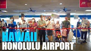 【4k 60fps】HONOLULU AIRPORT ARRIVAL PROCEDURE - Honolulu, Hawaii - Daniel K. Inouye Int'l Airport