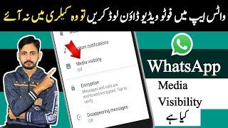 Whatsapp Media Visibility Kya Hai | Whatsapp media visibility | Whatsapp Video Gallery Me Na Aaye