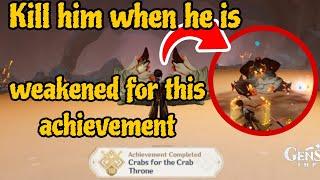 Crabs for the crab throne Achievement | Emperor of Fire and Iron hidden achievement Genshin Impact