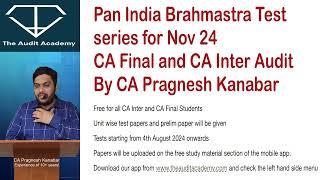 Free Audit Test Series | CA Final & CA Inter Audit Nov 24