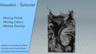 Mixing Fluids & Colors (No Vex/No coding) - Houdini quick tip