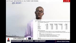CASH BUDGET - MANAGEMENT ACCOUNTING