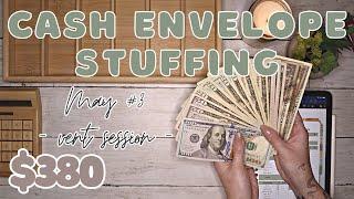 $380 Cash Envelope Stuffing | Fulltime Paycheck May #3 | 23 Year Old Budgets