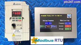 Proface HMI "Modbus RTU" Delta VFD-M