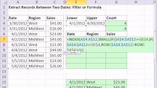 Excel Magic Trick 894: Extract Records Between Two Dates: Filter or Formula