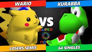 Supernova 2024 LOSERS SEMIS - Wario (Pikachu) Vs. Kurabba (Yoshi) Smash 64 - SSB64