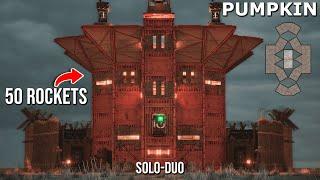 PUMPKIN - BEST SOLO/DUO with 4 BUNKERS / 50+ROCKETS & LOW UPKEEP [rust base design]